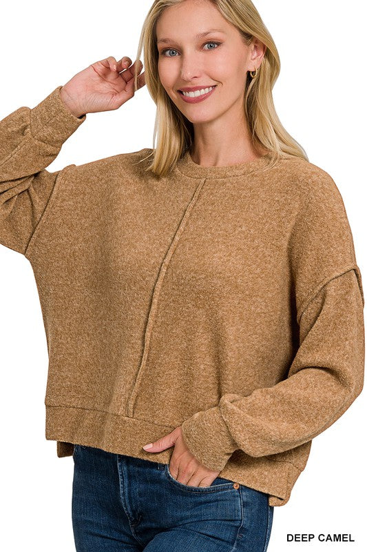 Hacci Hi-low Hem Sweater Top