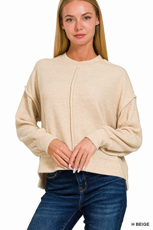 Hacci Hi-low Hem Sweater Top