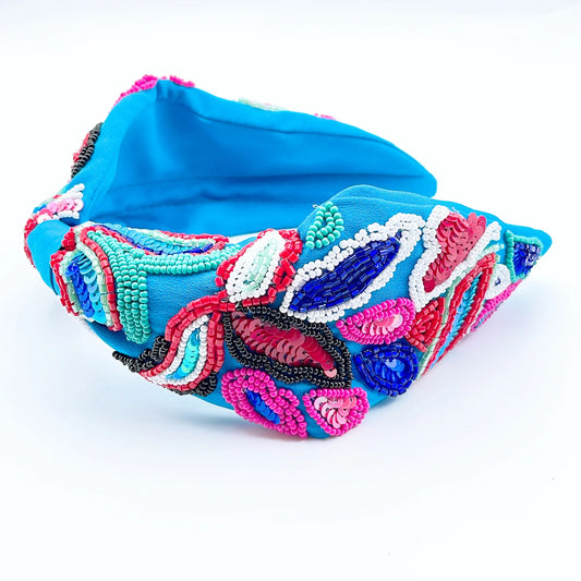 TJ Blue arabesco headband