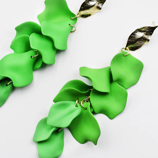 TJ Dangle Petals Green Earring