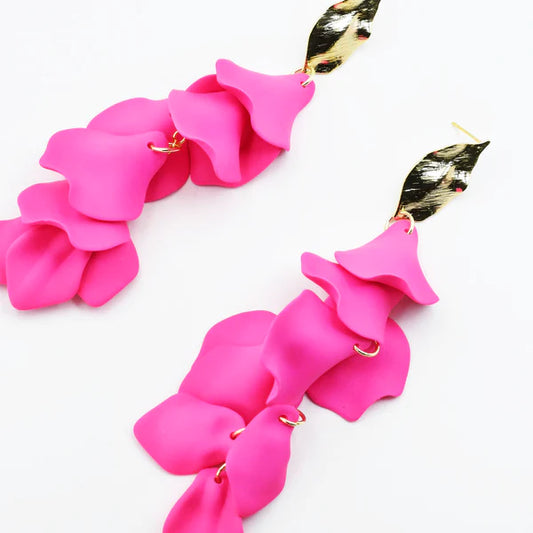 TJ Dangle Petals Neon Pink Earring