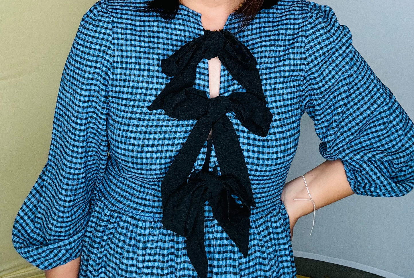 Blue Woven Ribbon Dress