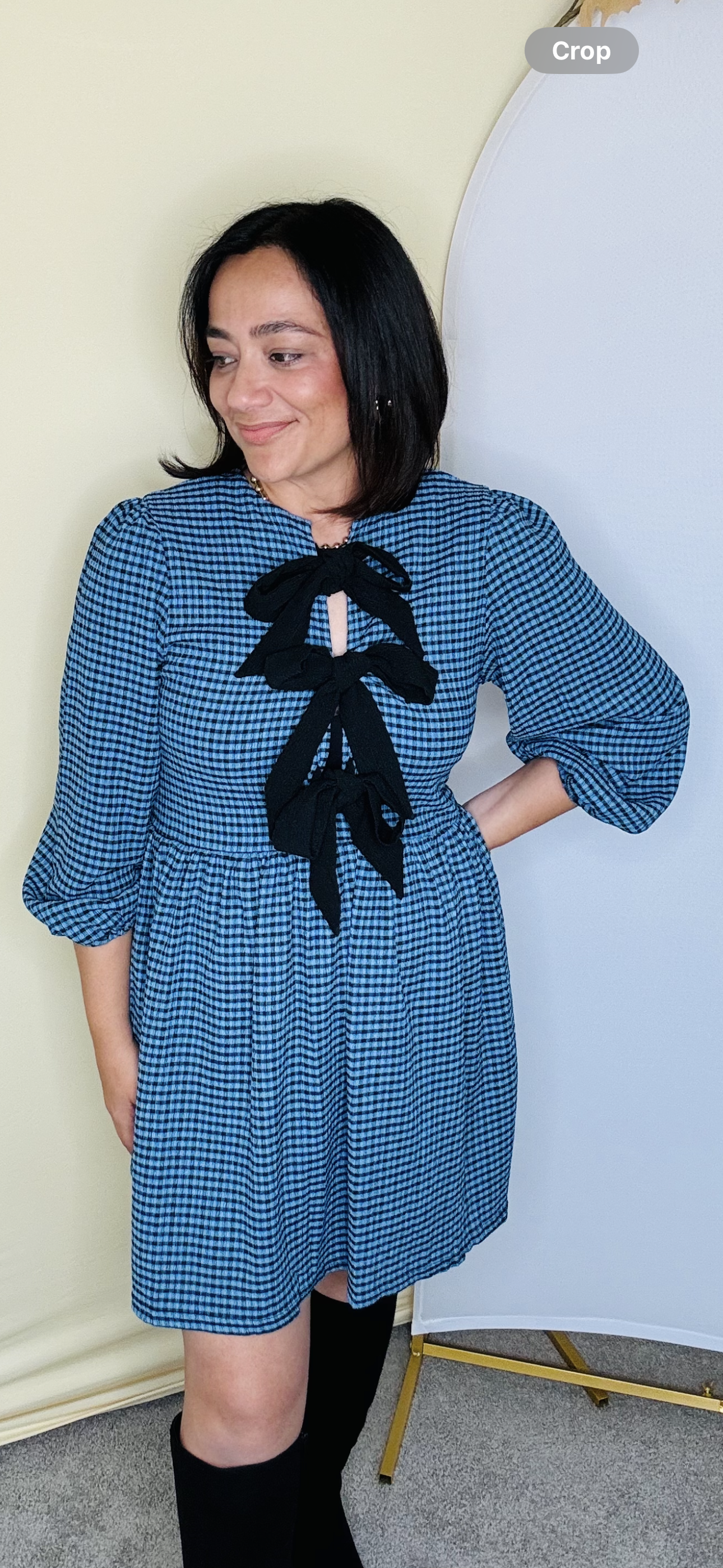 Blue Woven Ribbon Dress