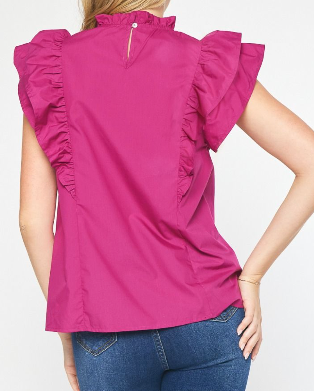 Orchid Ruffle Mock Neck Top