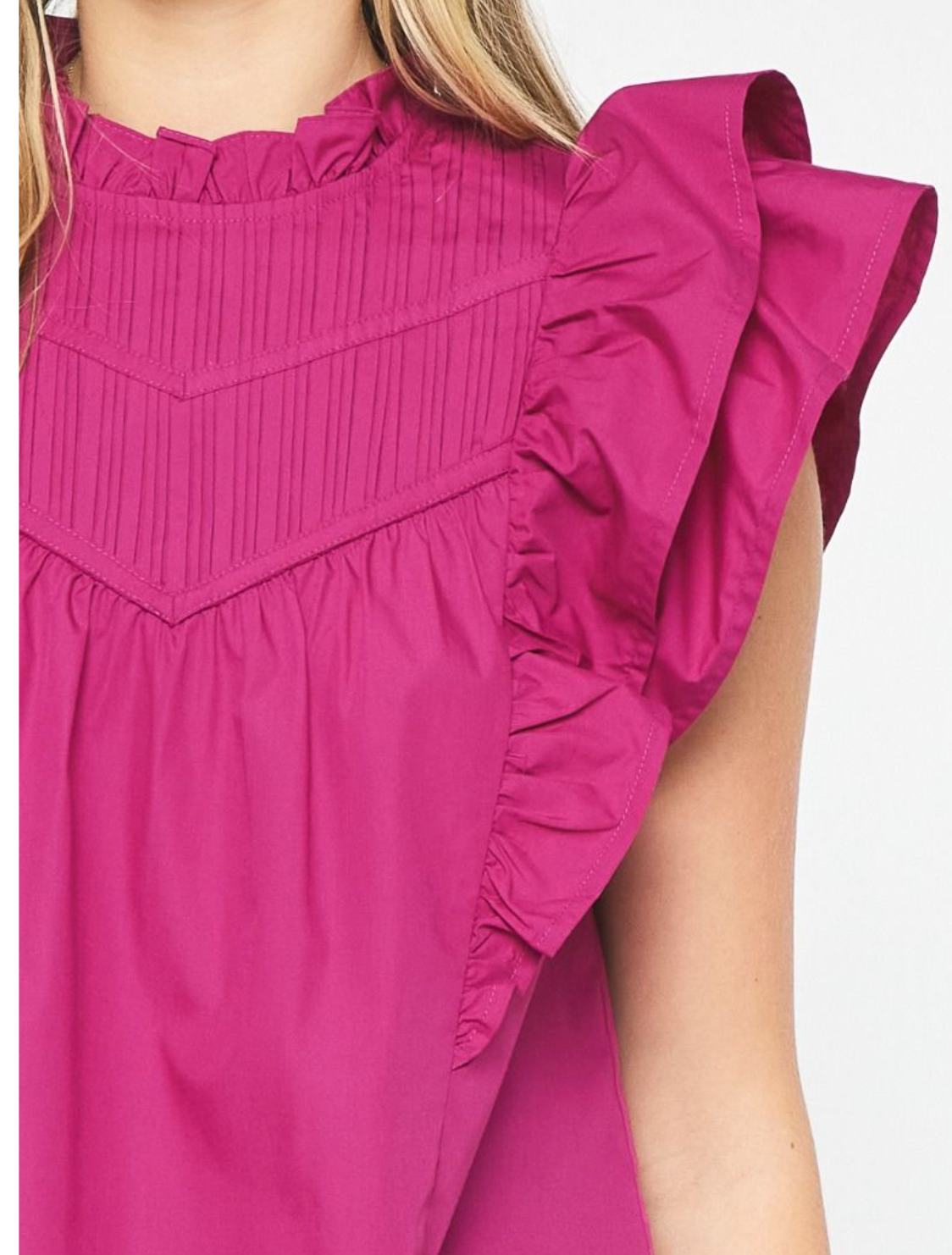 Orchid Ruffle Mock Neck Top