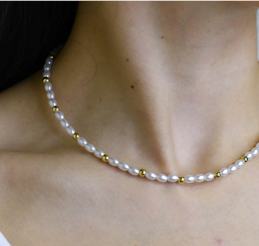 TJ Dainty Pearl Chocker Necklace