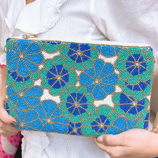 TJ Spring is Here Blue Clutch