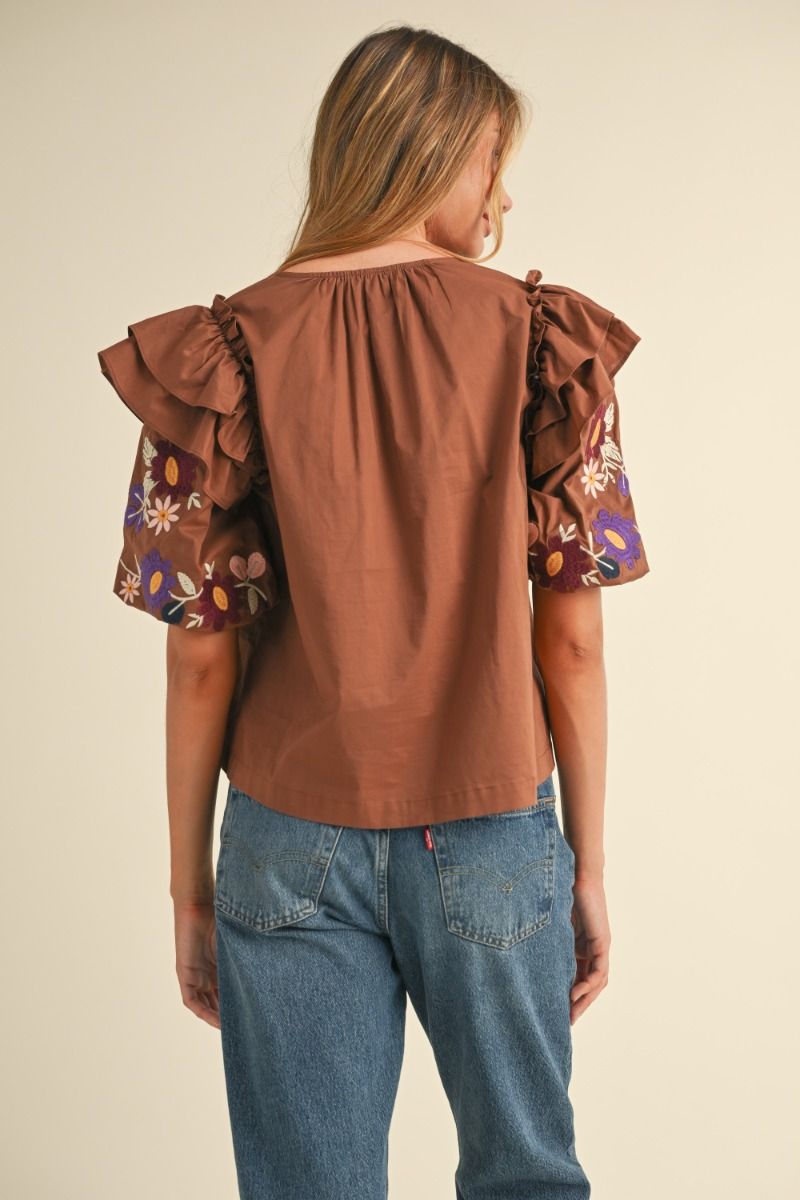 Embroidered Fall Top