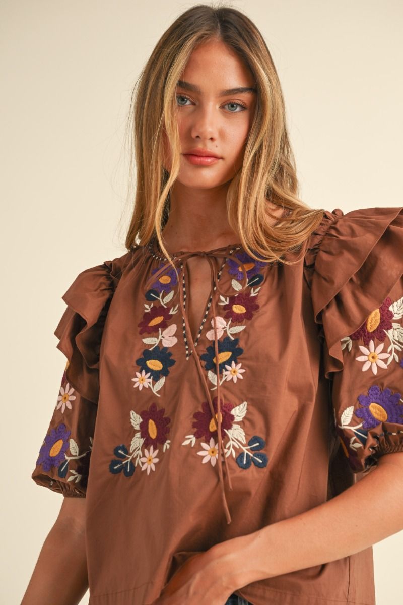 Embroidered Fall Top